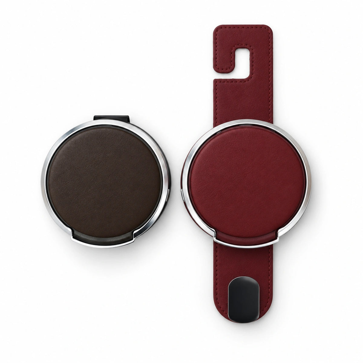 Door Mount and Headrest Mount car cup holders shown side by side