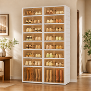 9-Tier Foldable Shoe Storage Cabinet with Clear Magnetic Doors