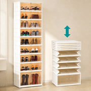 9-Tier Foldable Shoe Storage Cabinet with Clear Magnetic Doors