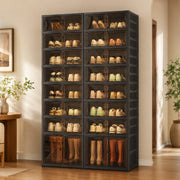 9-Tier Foldable Shoe Storage Cabinet with Clear Magnetic Doors